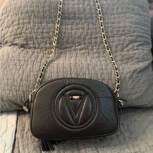 Black Leather Chain Strap Bag